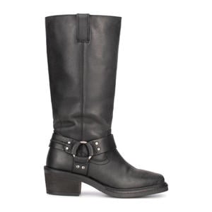 leren bikerboots zwart