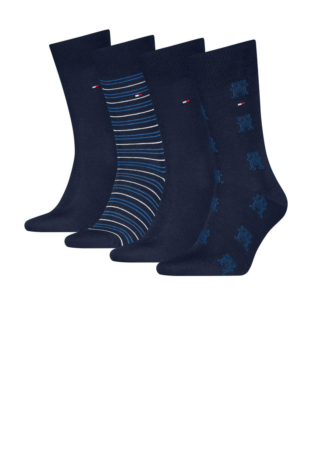 Tommy Hilfiger giftbox sokken - set van 4 blauw