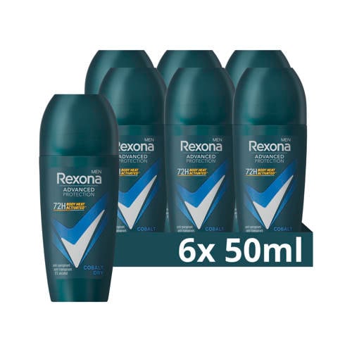 Wehkamp Rexona Men Advanced Protection Cobalt Dry anti-transpirant roller - 6 x 50 ml aanbieding