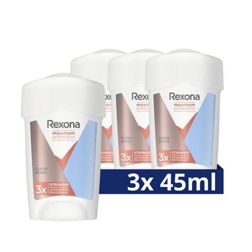 Wehkamp Rexona Women Maximum Protection Clean Scent anti-transpirant deodorant stick - 3 x 45 ml aanbieding