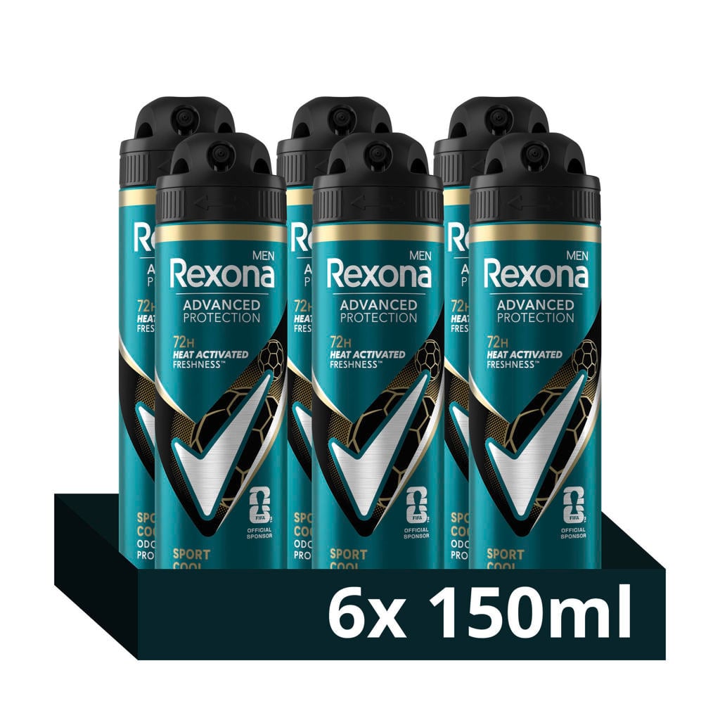 Rexona Men Advanced Protection Sport Cool anti-transpirant deodorant spray - 6 x 150 ml