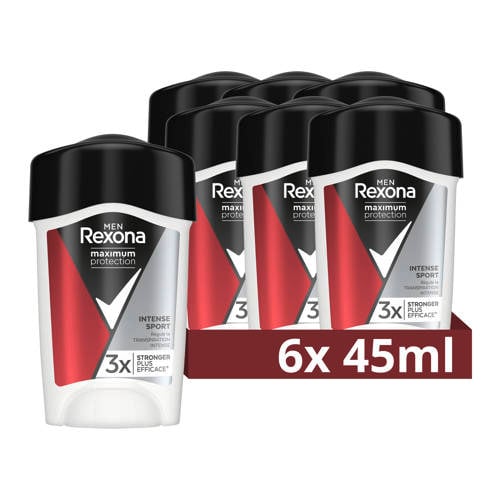Wehkamp Rexona Men Maximum Protection Intense Sport anti-transpirant crème stick - 6 x 45 ml aanbieding