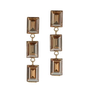 gold plated oorbellen met Swarovski Kristallen Triple Mystic