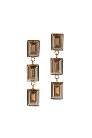 gold plated oorbellen met Swarovski Kristallen Triple Mystic