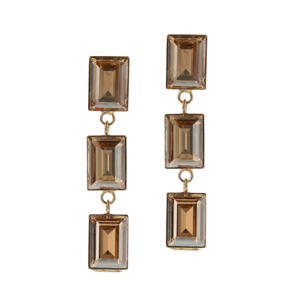 gold plated oorbellen met Swarovski Kristallen Triple Mystic