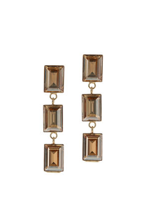 gold plated oorbellen met Swarovski Kristallen Triple Mystic