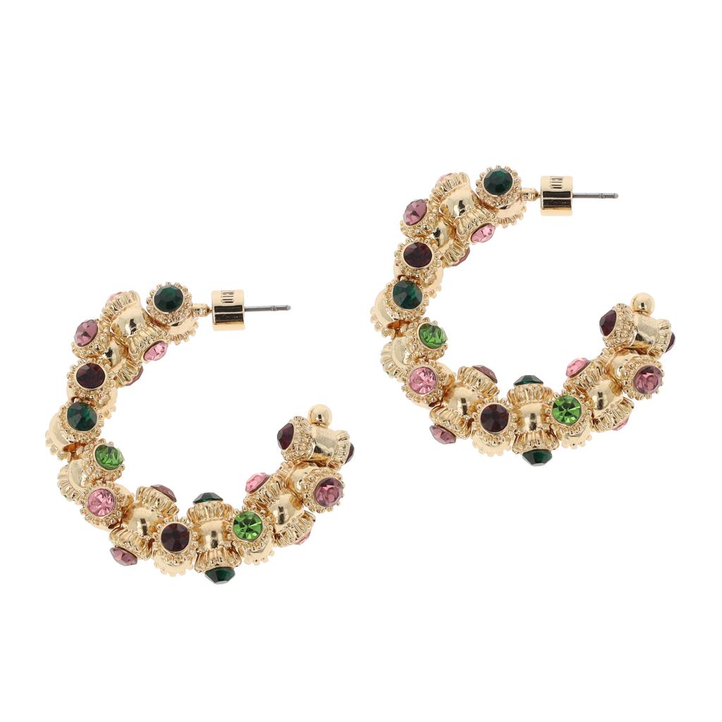Otazu gold plated oorbellen met Swarovski Kristallen Vintage Barrel
