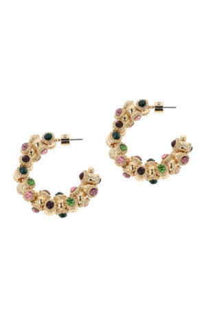 gold plated oorbellen met Swarovski Kristallen Vintage Barrel