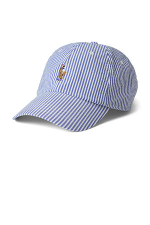 pet met logo blauw/wit