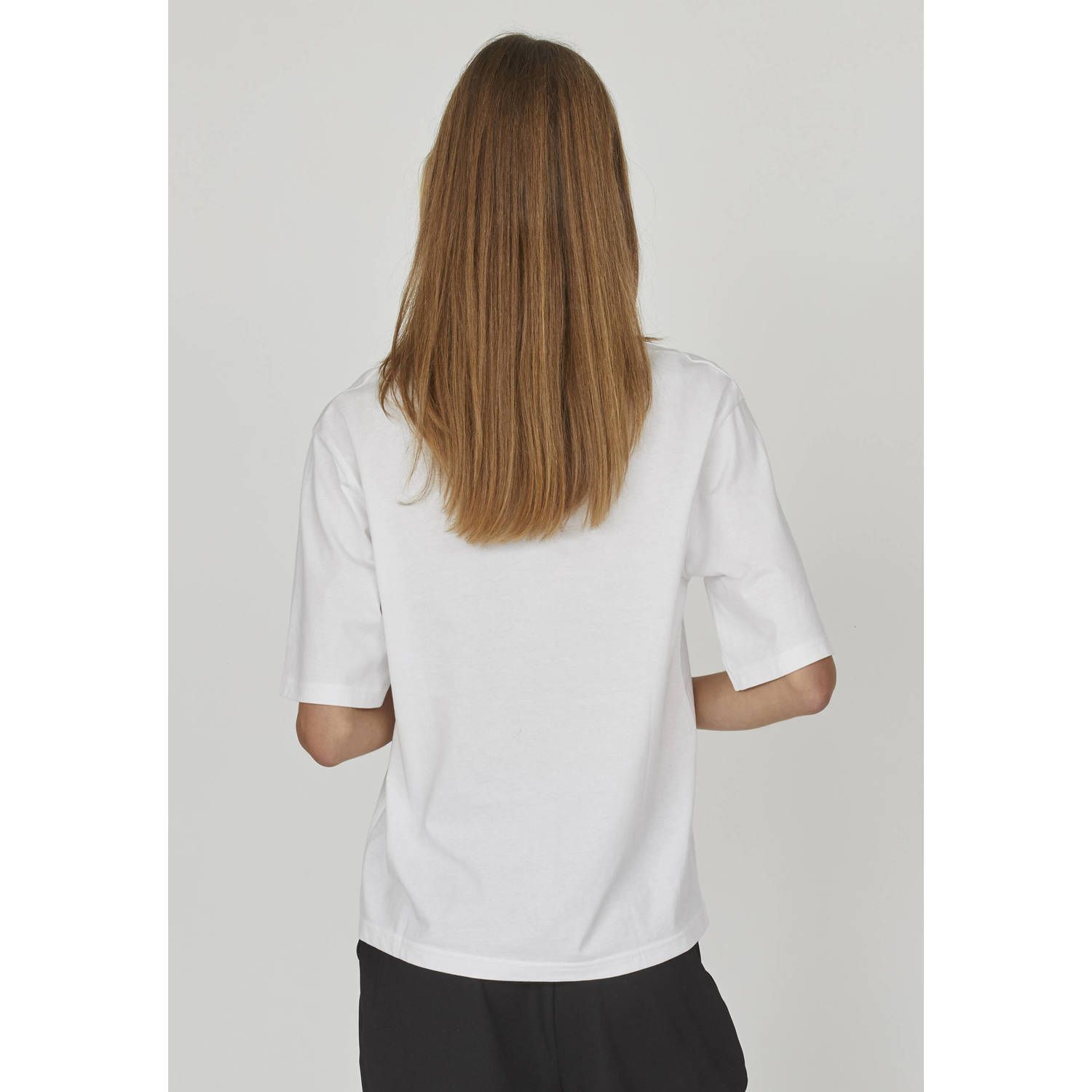SisterS Point T-shirt met tekst en borduursels wit