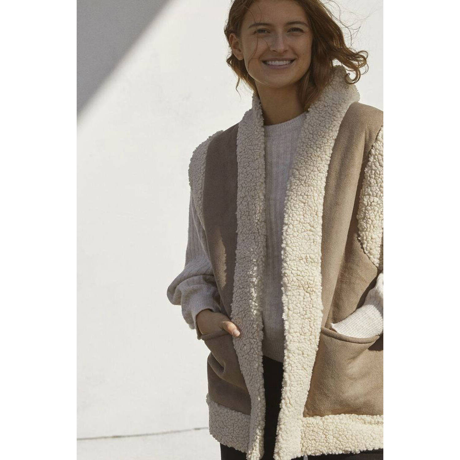 SisterS Point gilet beige bruin