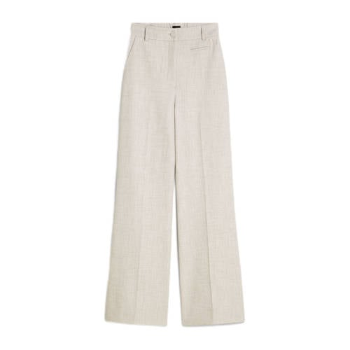 JOSH V gemêleerde high waist wide leg broek KATE grijs melnage afbeelding