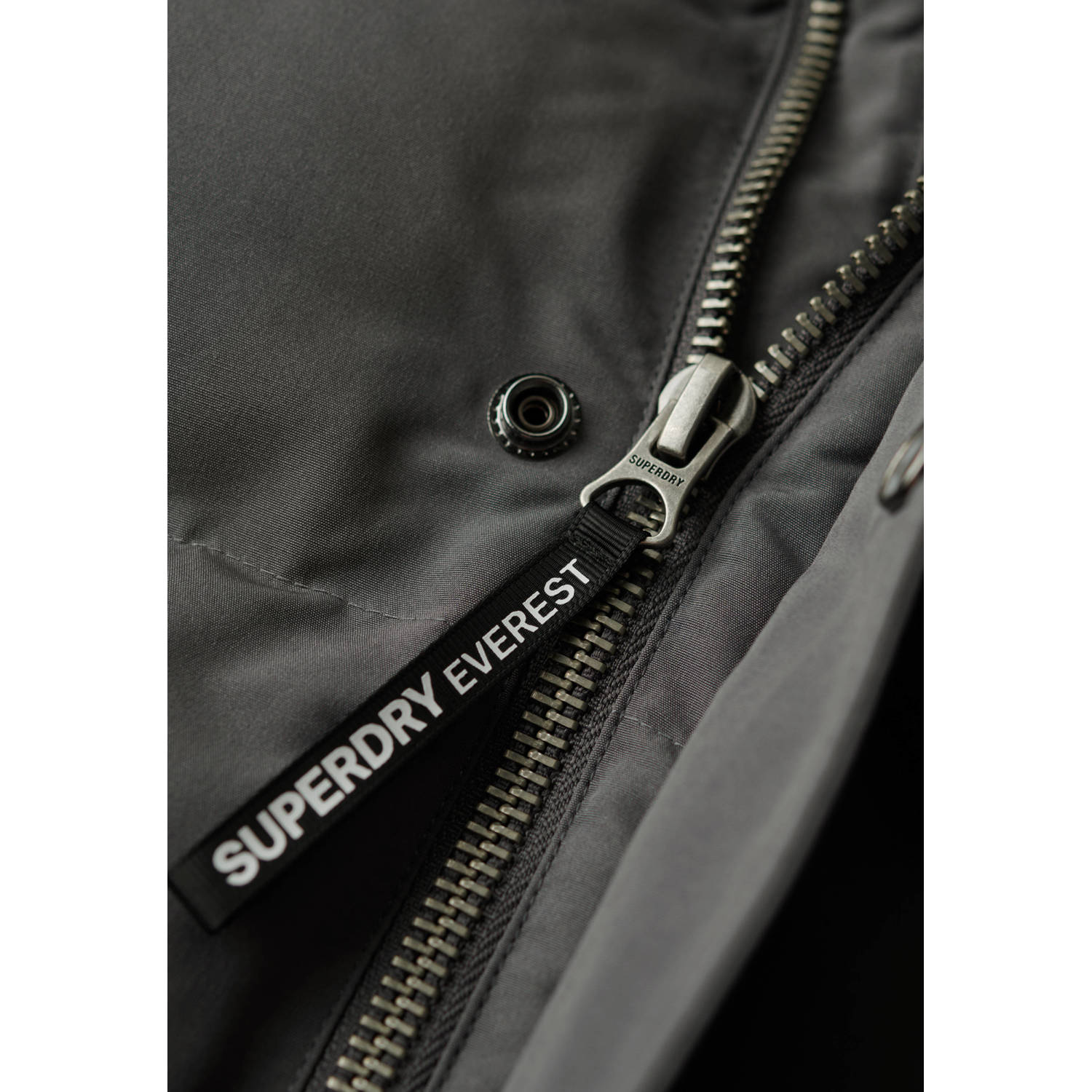 Superdry gewatteerde jas grijs