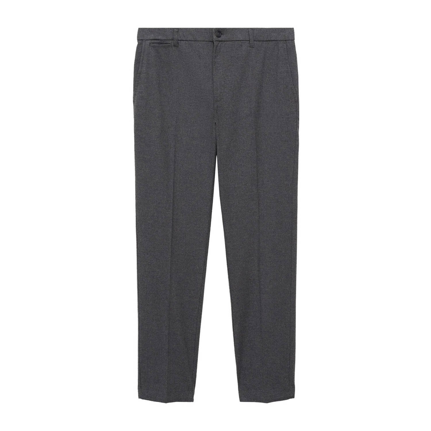 Mango Man slim pantalon grijs