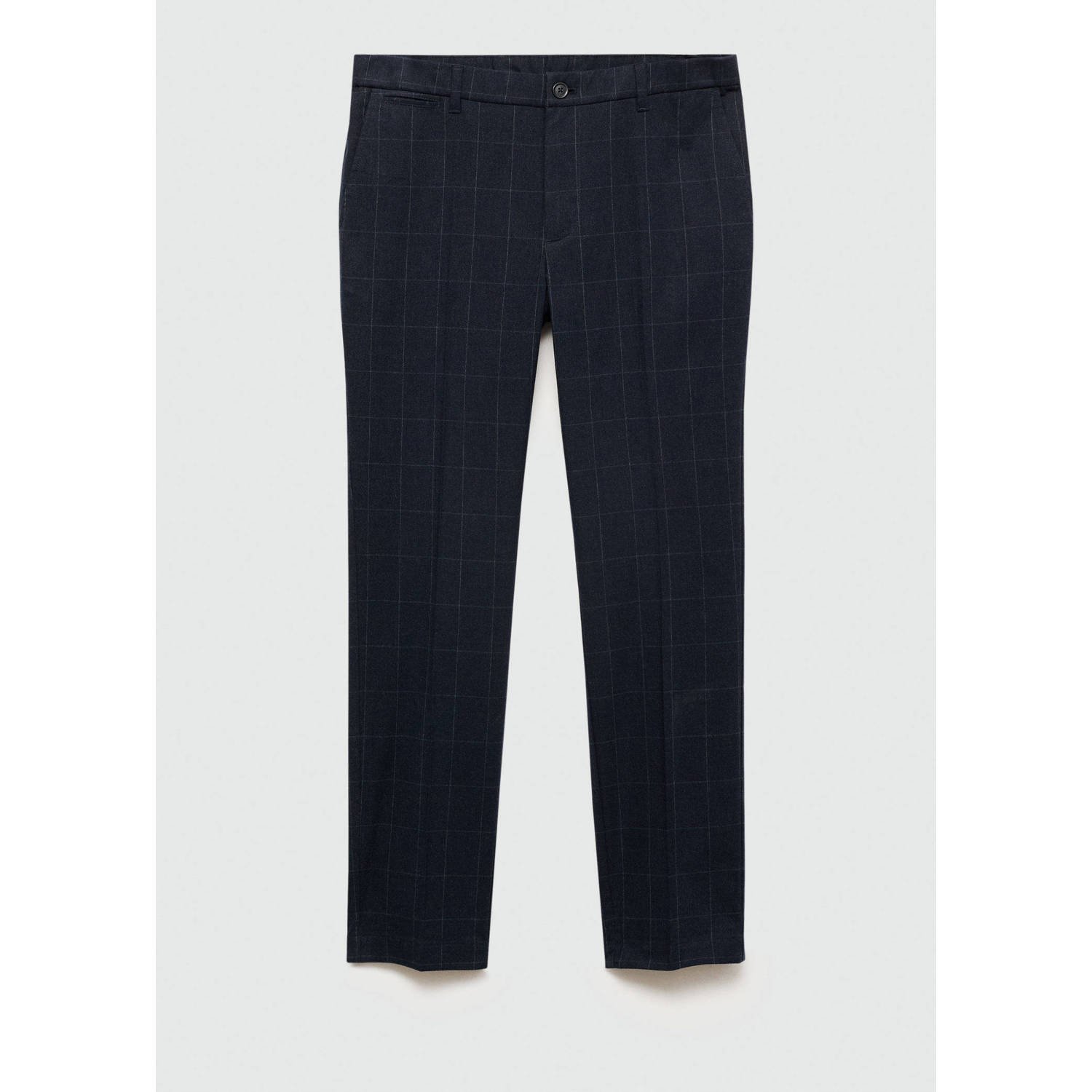 Mango Man slim pantalon donkerblauw