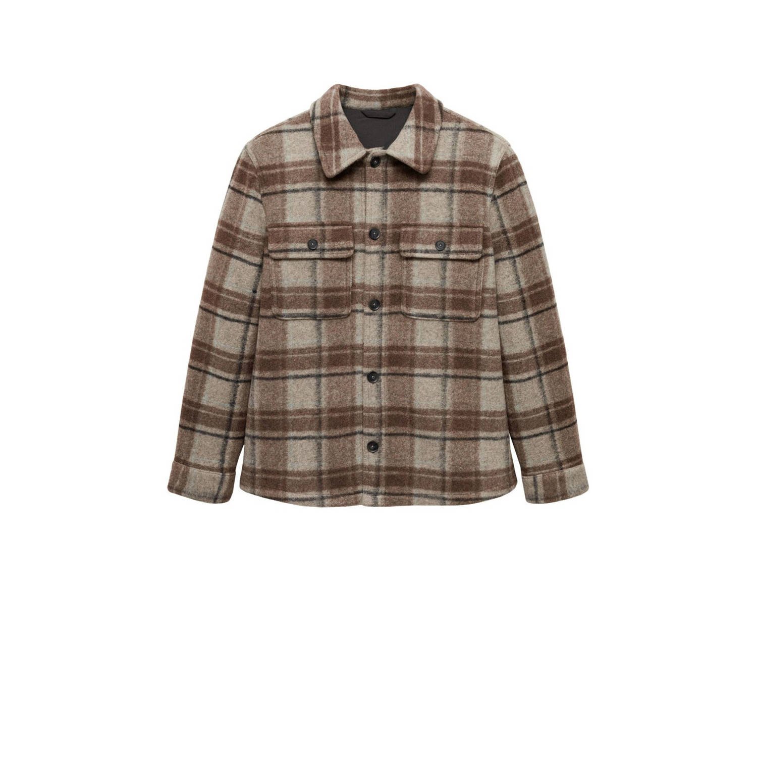 Mango Man overshirt lichtbruin