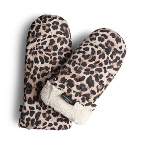 wanten met panterprint Celina bruin