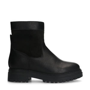   leren enkelboots zwart
