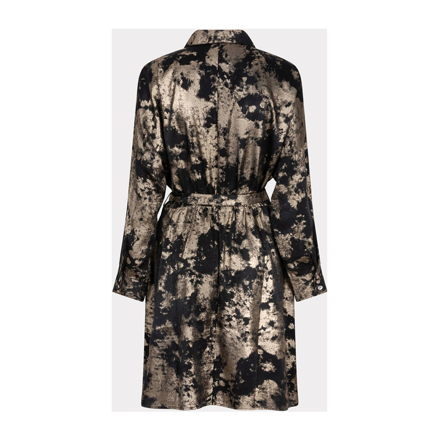 Esqualo jurk met all over print zwart goud