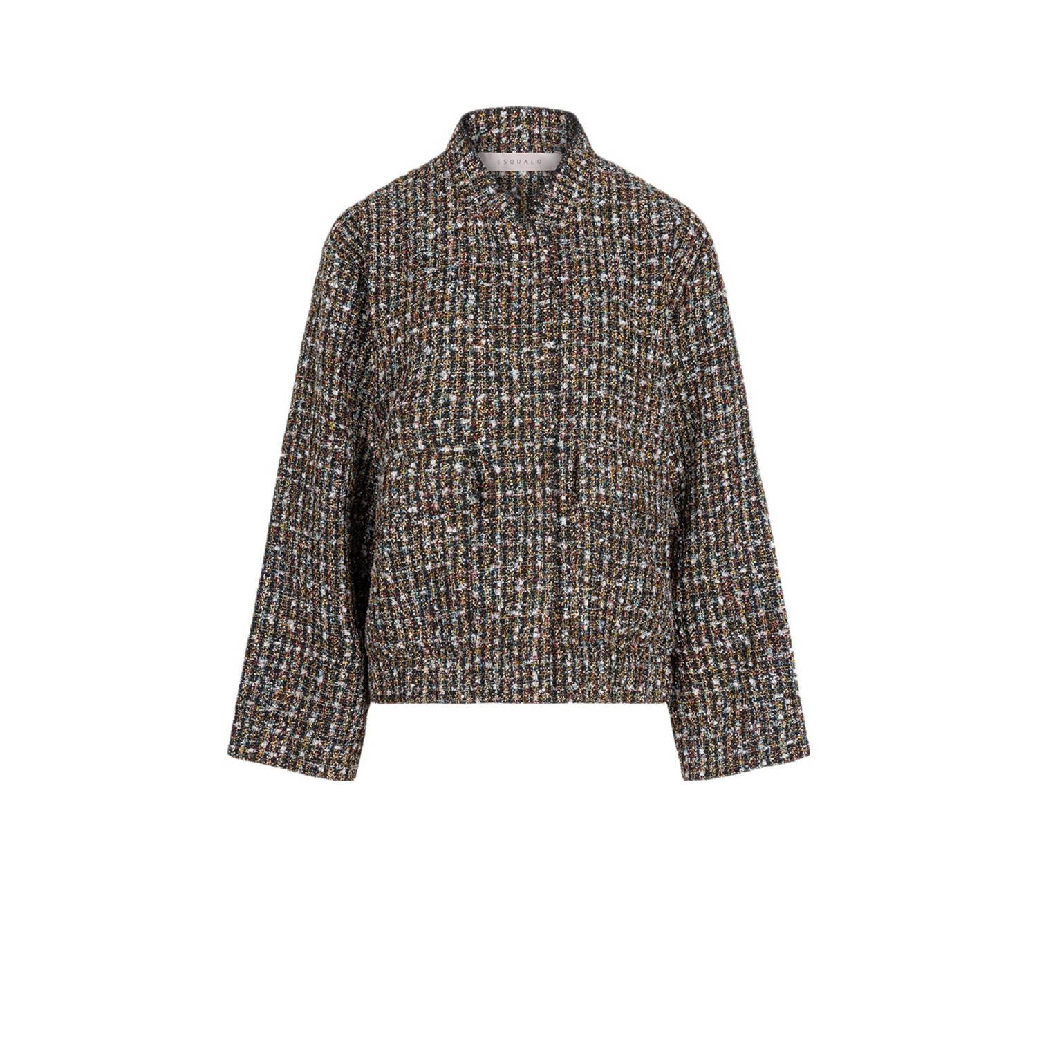 Esqualo Zwarte Tweed Bomberjack Black Dames