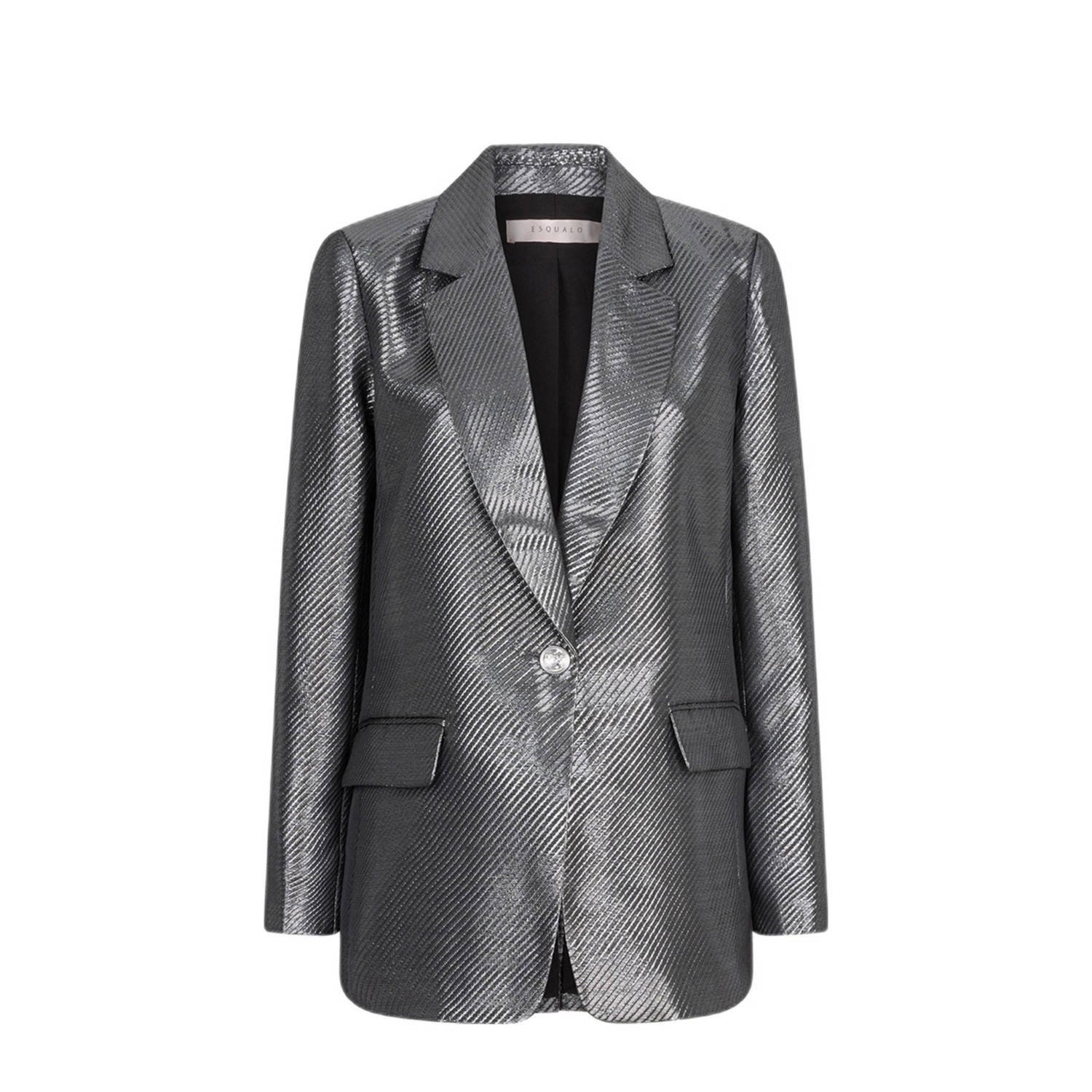 Esqualo Metallic Blazer in Zilver Gray Dames