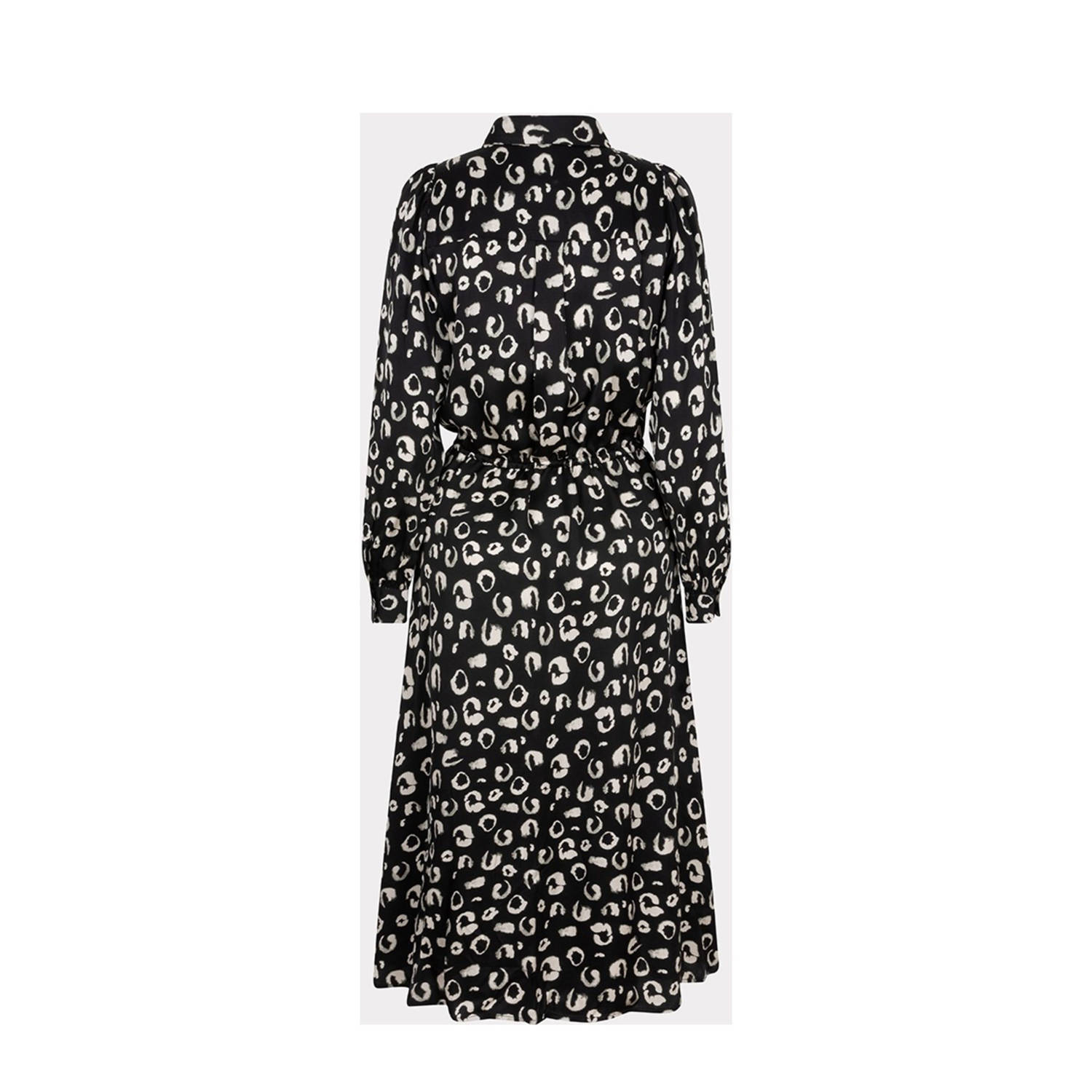 Esqualo jurk met panterprint zwart wit