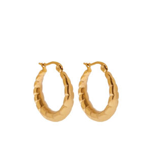 gold plated oorbellen Big Stripes Hoops