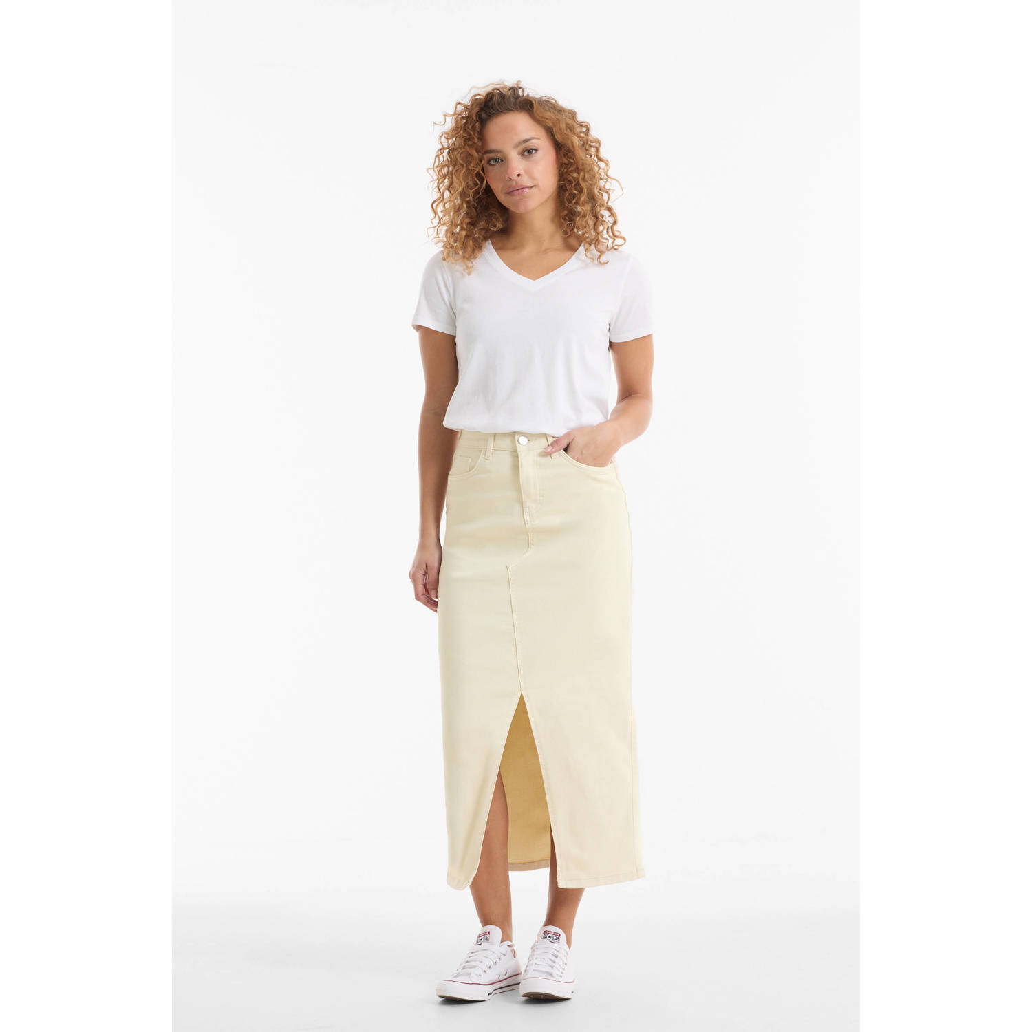 Anytime denim rok ecru