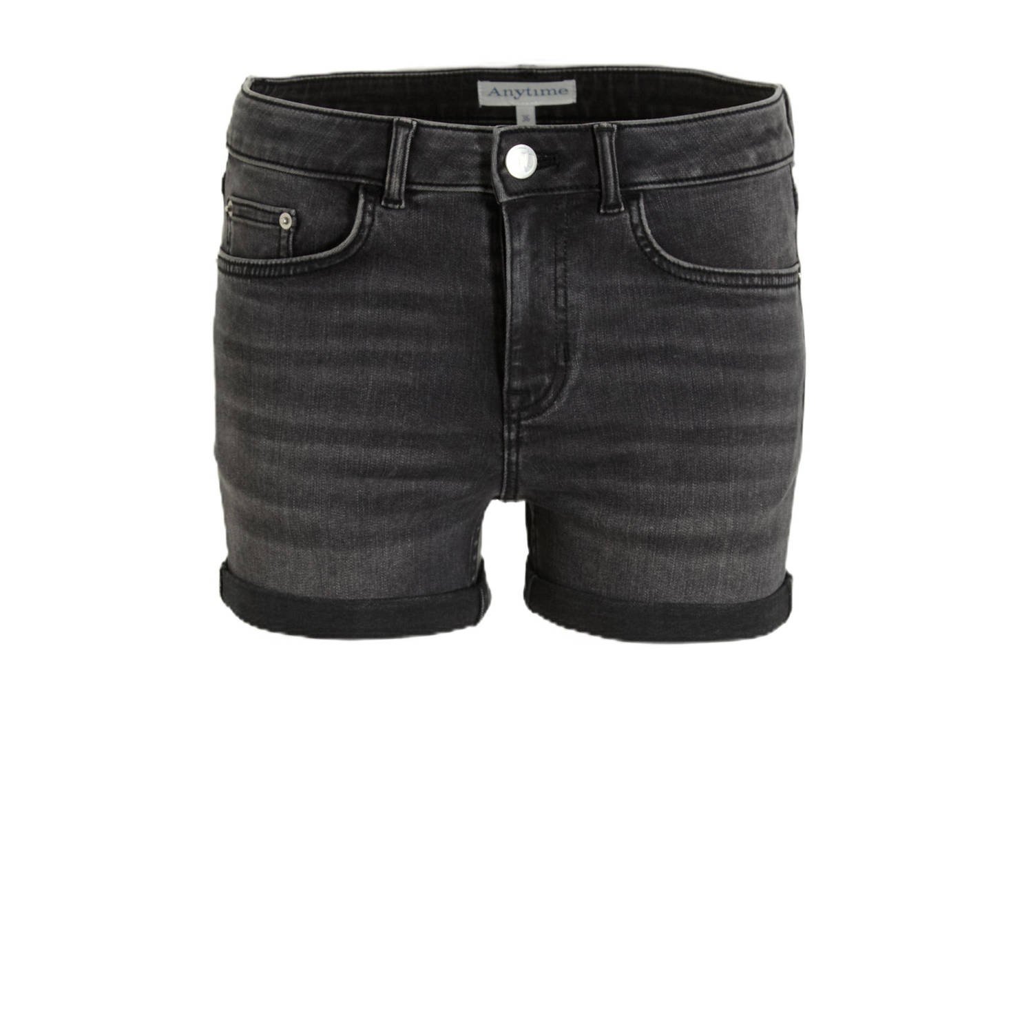 Anytime denim short grijs