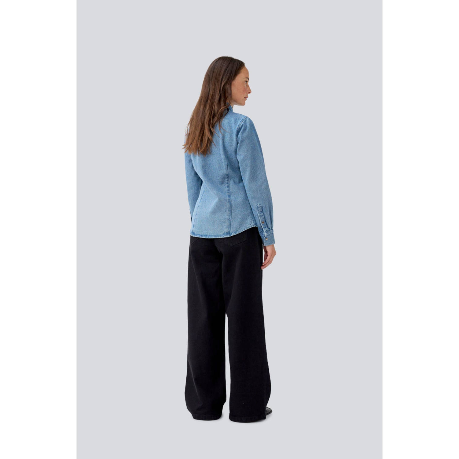 Modström regular waist wide leg jeans black denim