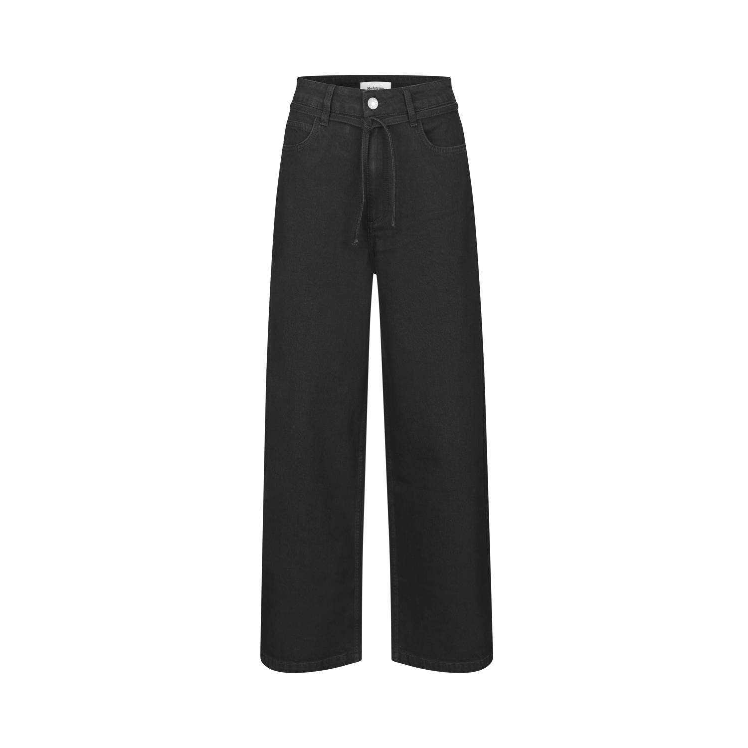 Modström regular waist wide leg jeans black denim