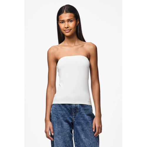 PIECES jersey top PCMADISON wit afbeelding