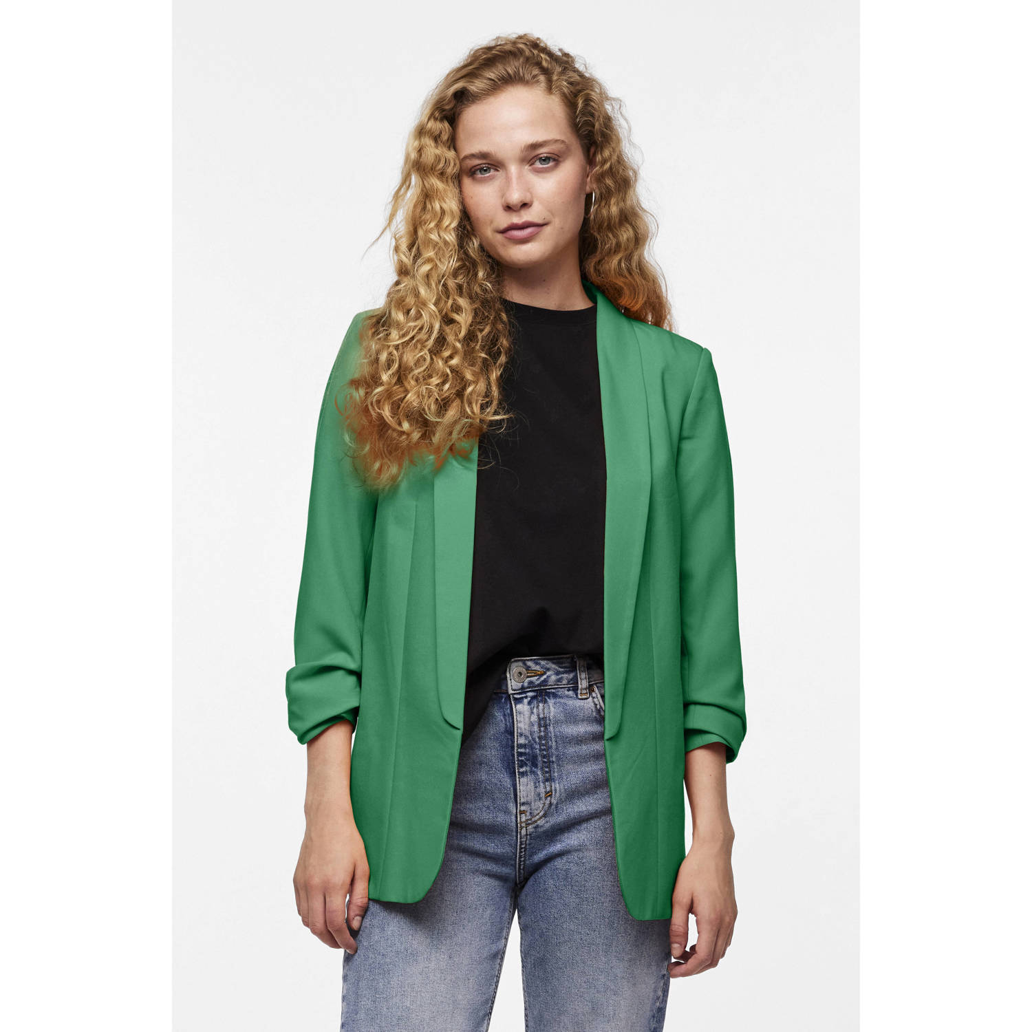 Pieces Blouseblazer PCBOSELLA 3 4 BLAZER NOOS met plooidetail op de mouw