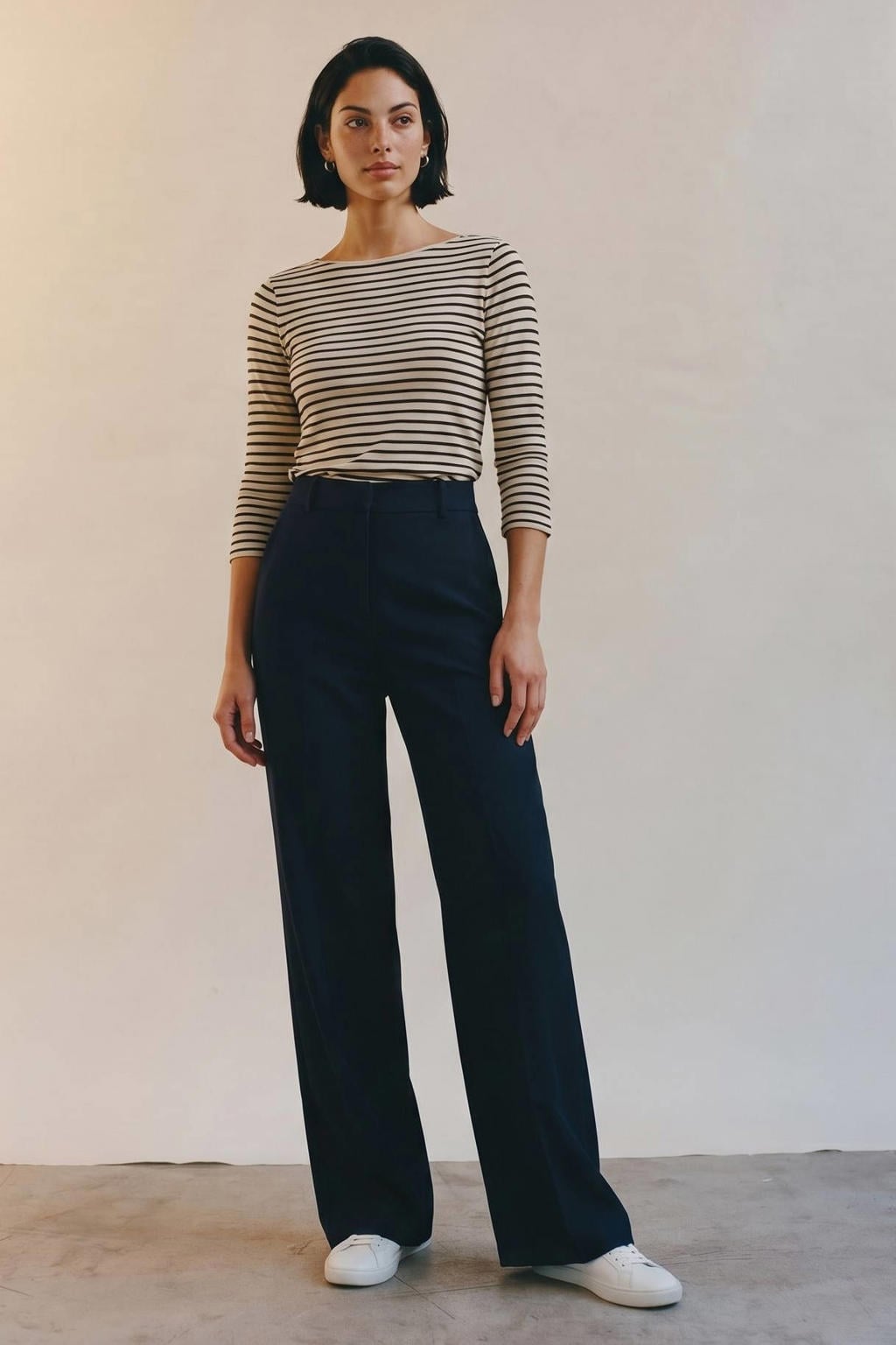 AWARE gestreepte top - beige