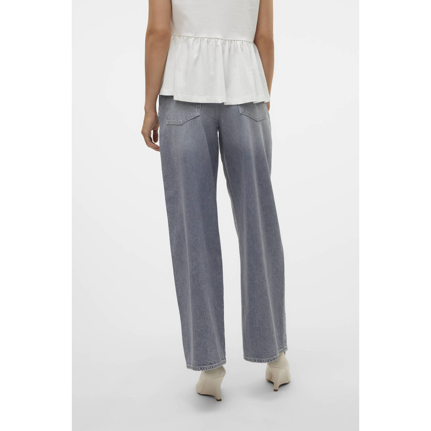 AWARE high waist wide leg jeans grey denim