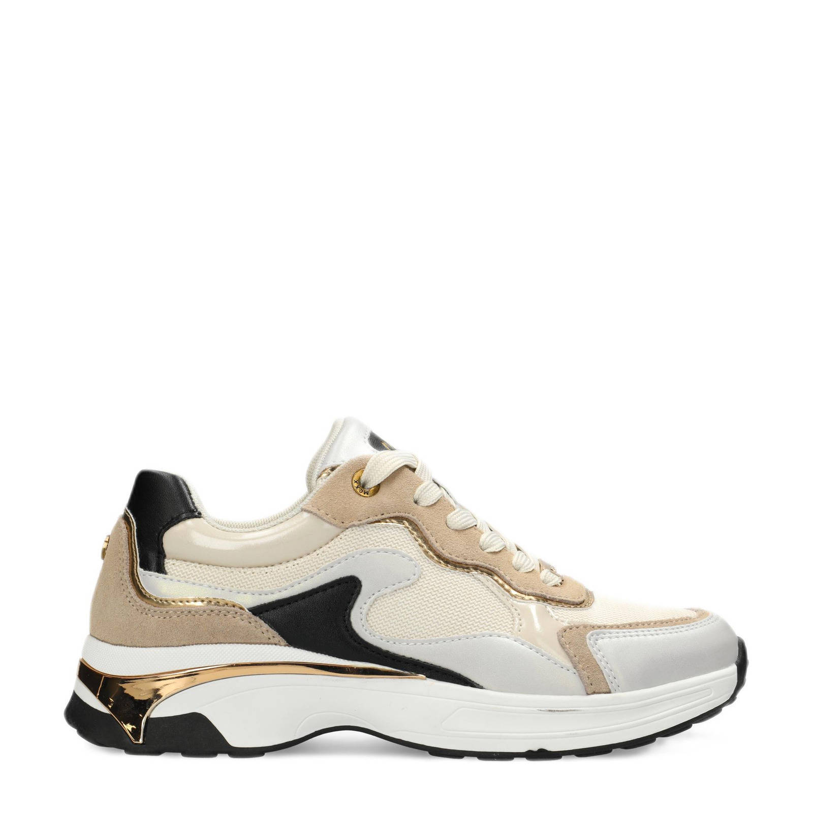 Mexx Portia Love chunky sneakers beige/zwart | wehkamp
