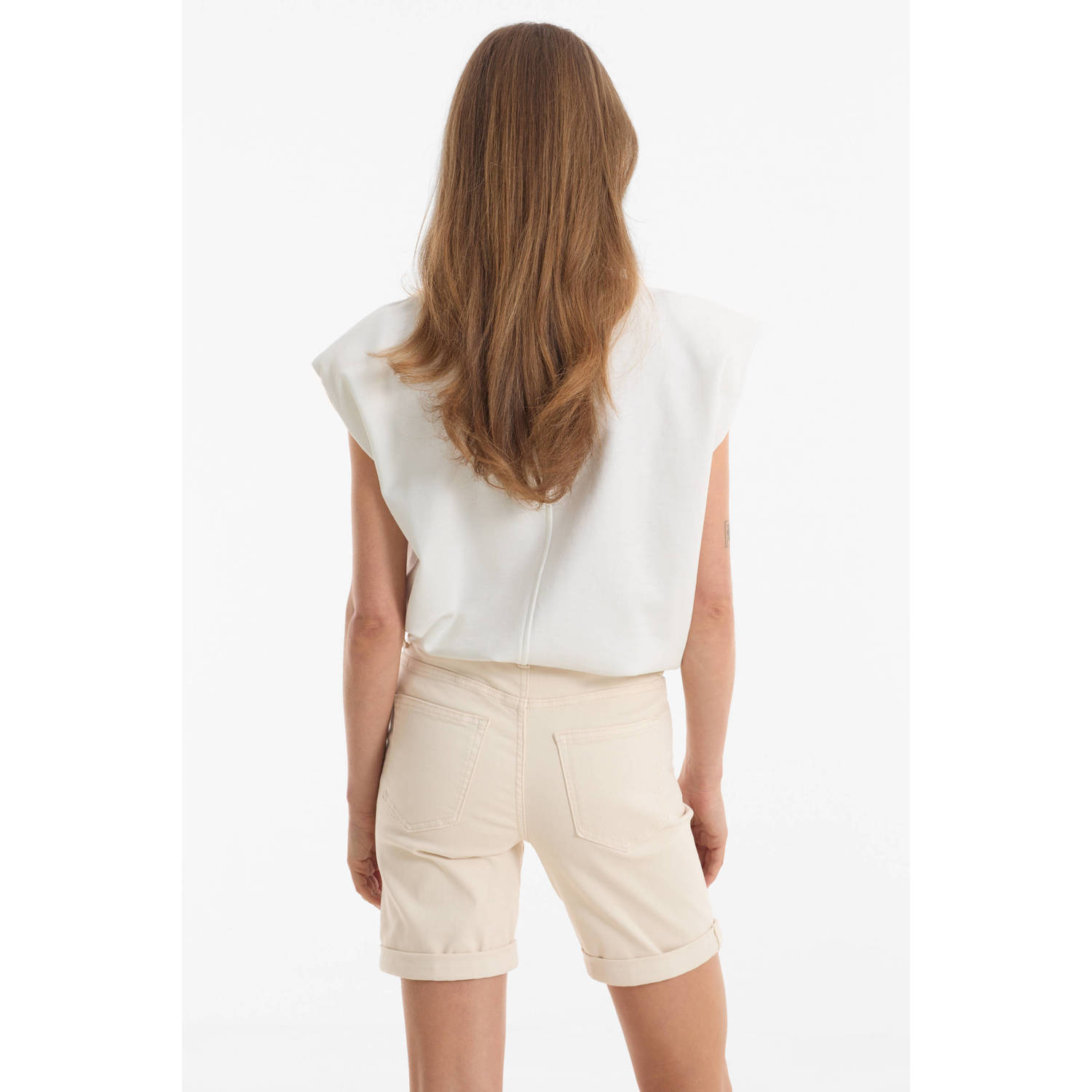 anytime denim short ecru