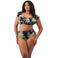 Elomi high waist bikinibroekje Tropical Retreat zwart/lichtgroen/roze