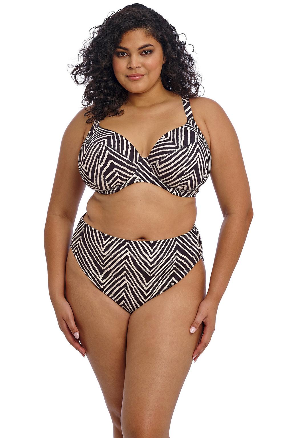 Elomi high waist bikinibroekje Fiji Falls zwart/wit