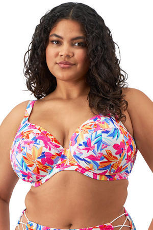 niet-voorgevormde beugel bikinitop Savaneta roze/blauw/wit