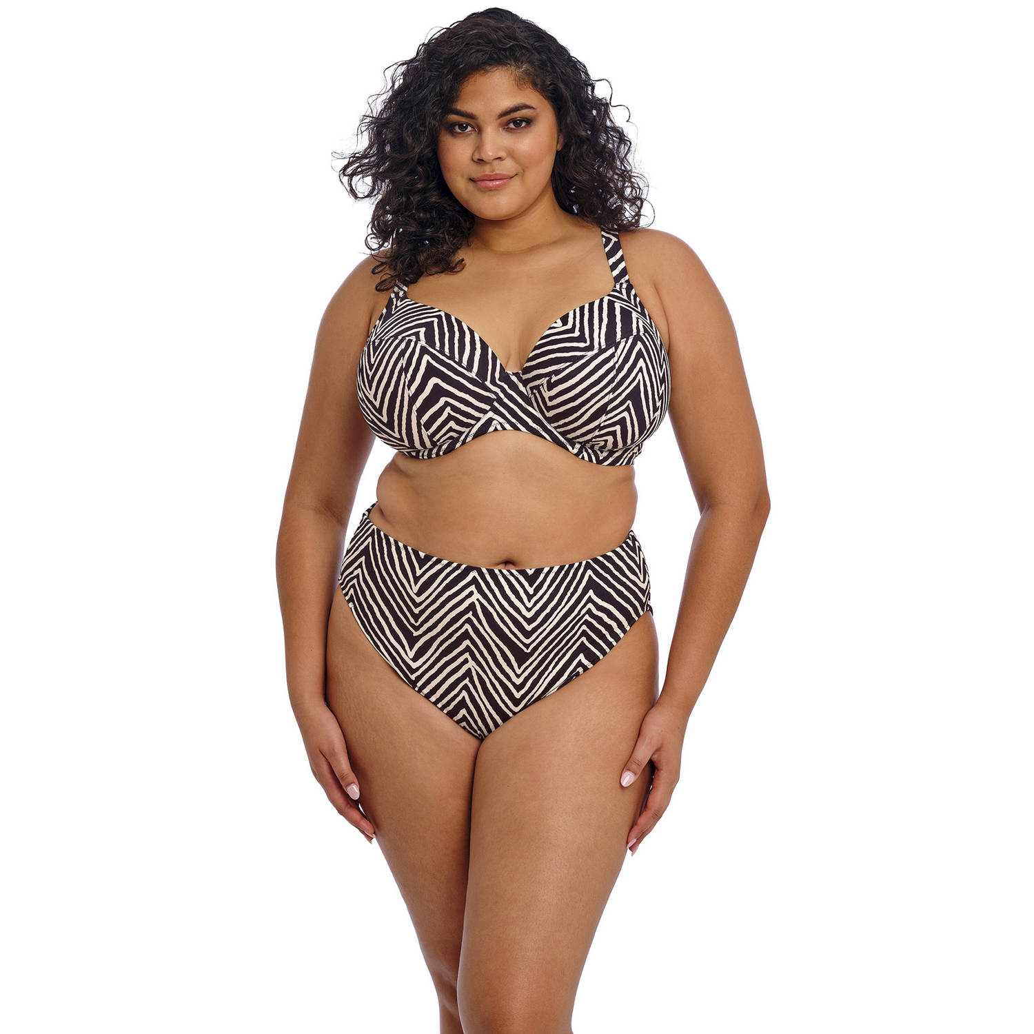 Elomi niet-voorgevormde beugel bikinitop Fiji Falls zwart wit