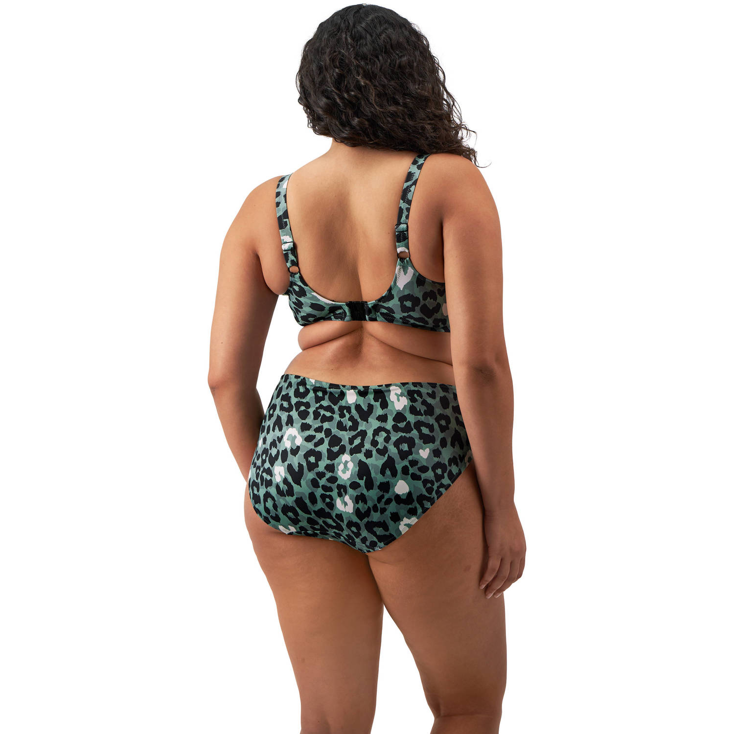 Elomi bikinislip Jungle Bay kakigroen zwart wit