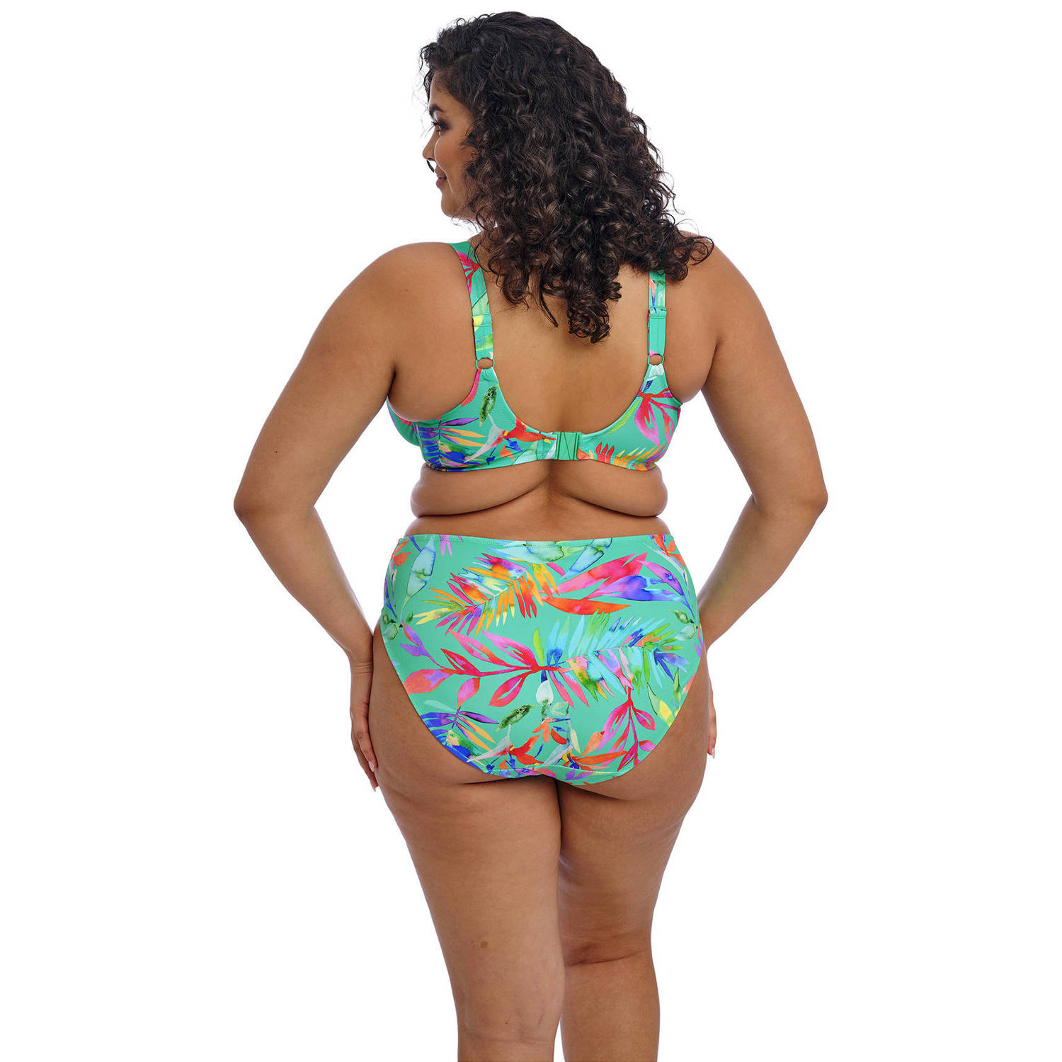 Elomi niet-voorgevormde beugel bikinitop Toyama Tides turquoise fuchsia blauw