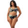 Elomi niet-voorgevormde beugel bikinitop Tropical Retreat zwart/lichtgroen/roze