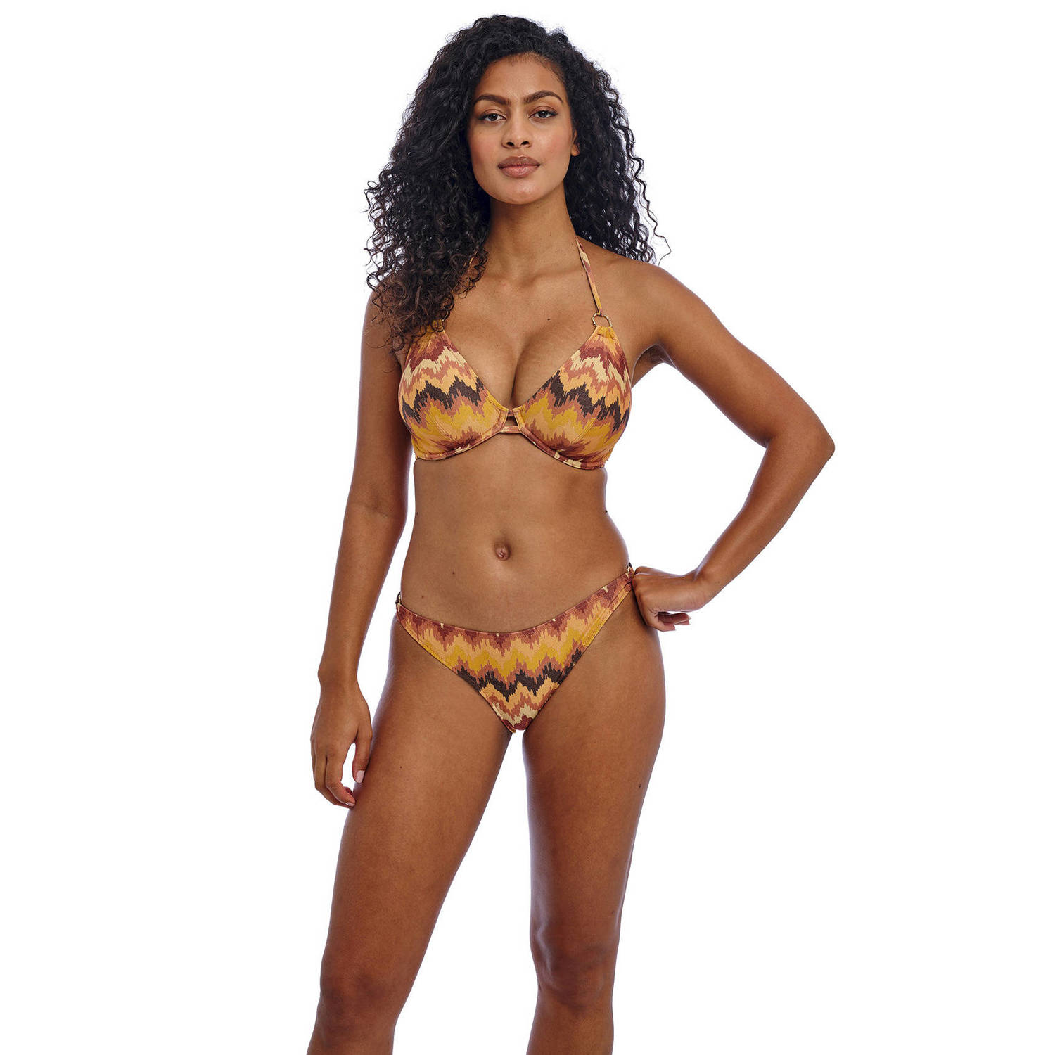 Freya bikinibroekje Arizona met lurex bruin beige goud