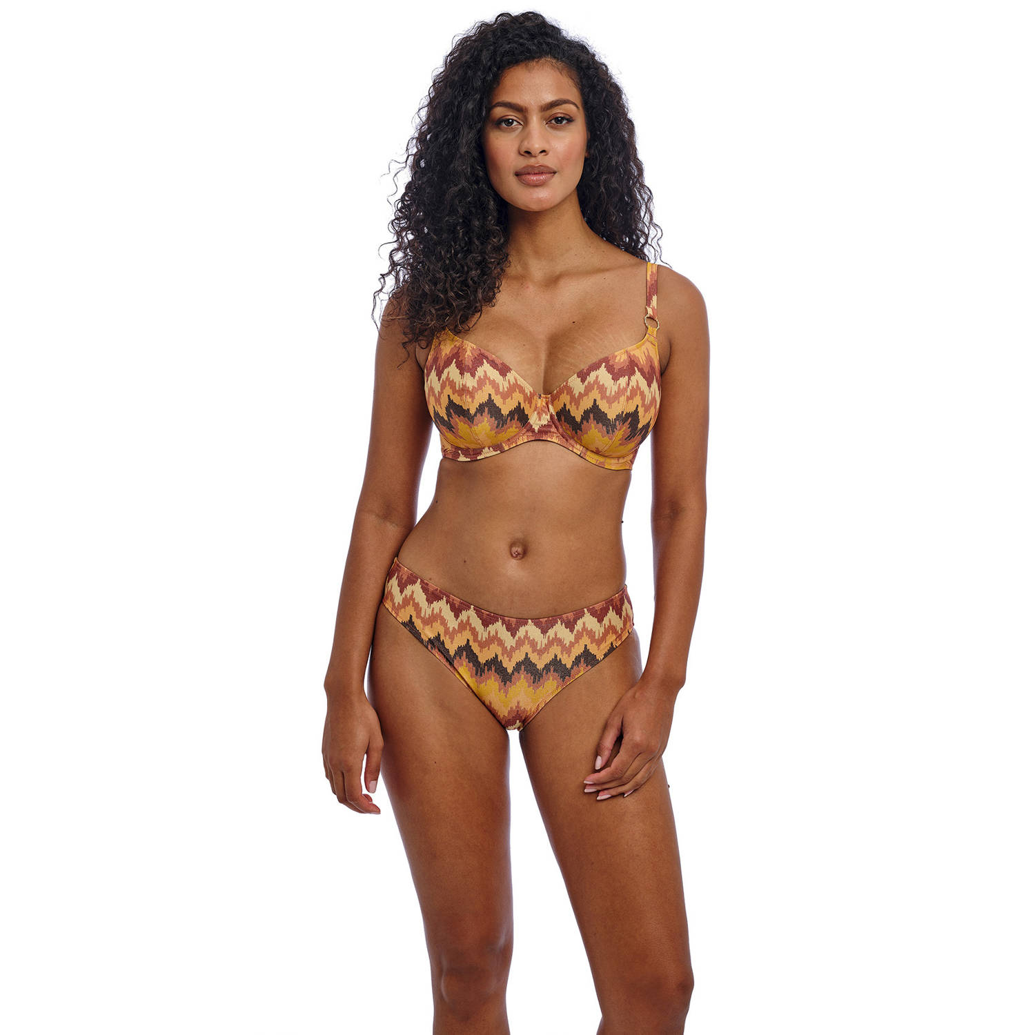 Freya niet-voorgevormde beugel bikinitop Arizona met lurex bruin beige goud
