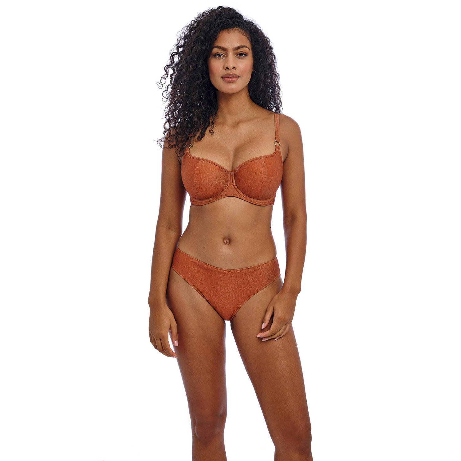 Freya niet-voorgevormde beugel bikinitop met lurex Arizona brique