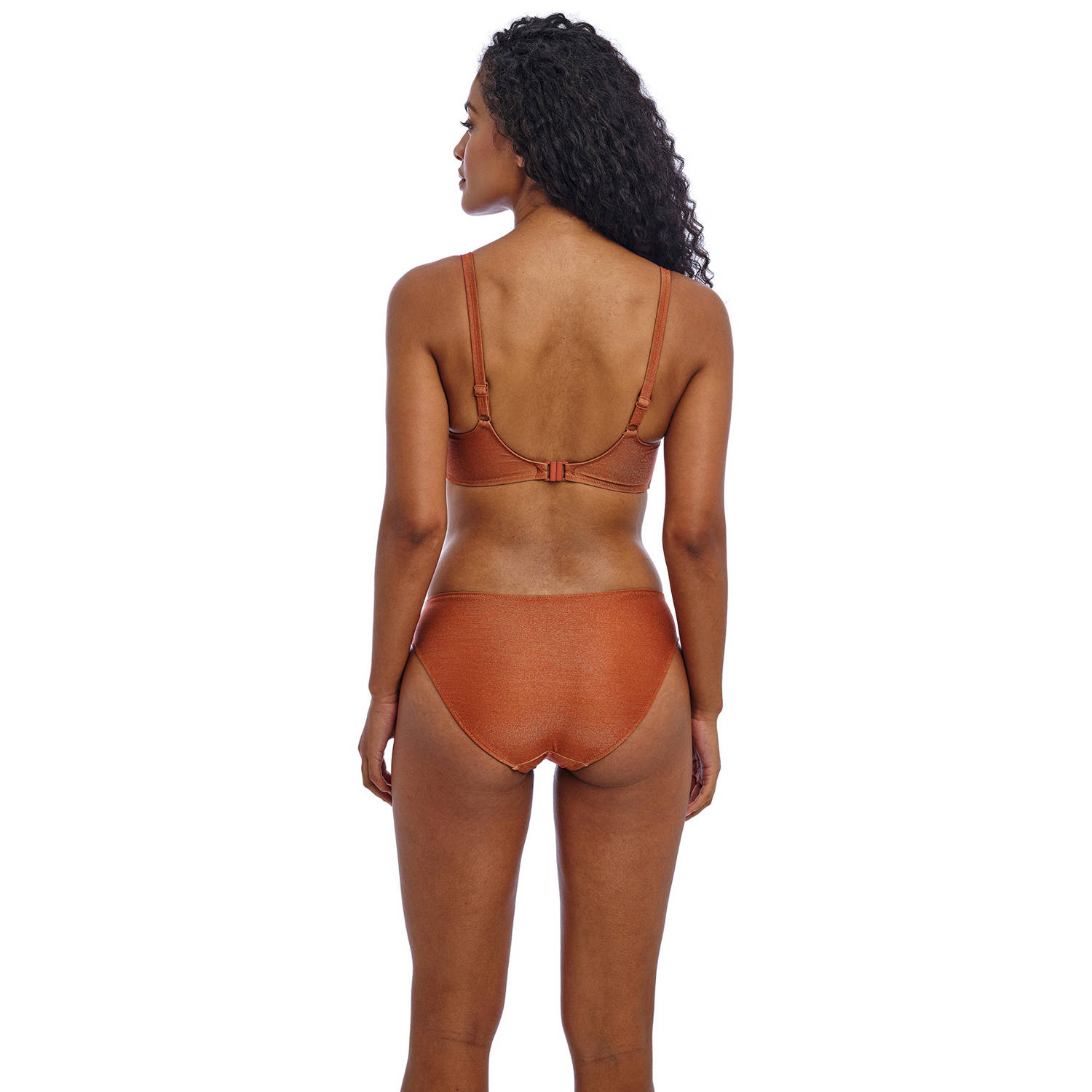 Freya niet-voorgevormde beugel bikinitop met lurex Arizona brique