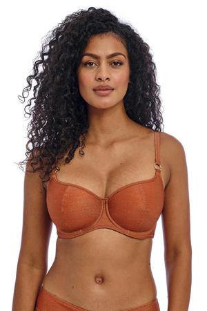 niet-voorgevormde beugel bikinitop met lurex Arizona brique