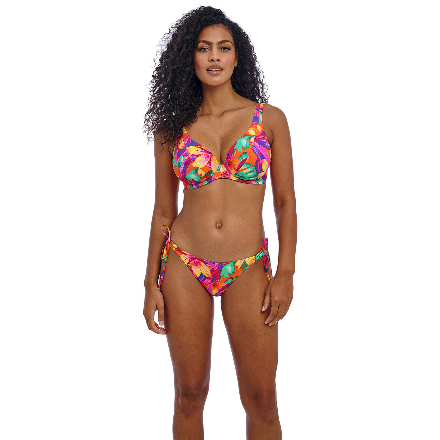 Freya niet-voorgevormde beugel bikinitop Sun Haze rood groen roze